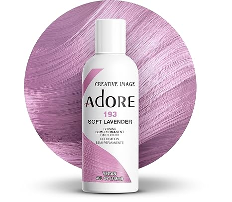 Adore Semi Permanent Hair Colour – Soft Lavender 193 (118ml) | Vegan, Ammonia & Peroxide Free