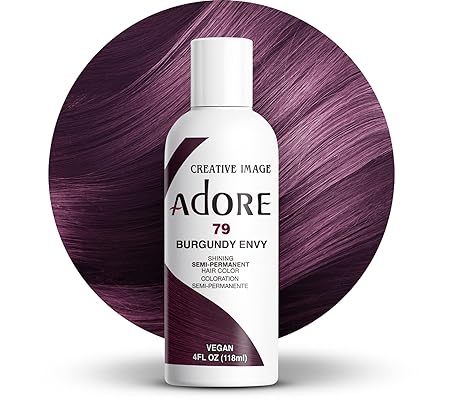 Adore Semi Permanent Hair Colour – Burgundy Envy 079 (118ml) | Vegan, Ammonia & Peroxide Free